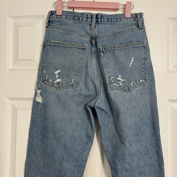 Agolde 90'S Mid Rise Straight Jeans Distressed - Picture 6 of 10